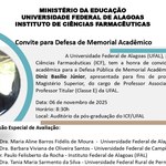 Apresentação e Defesa de Memorial Acadêmico para fins de promoção de Professor Titular do Prof. Dr. Irinaldo Diniz Basílio Júnior