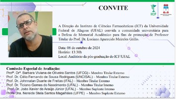 Apresentação e Defesa de Memorial Acadêmico para fins de promoção de Professor Titular do Prof. Dr. Luciano Aparecido Meireles Grillo