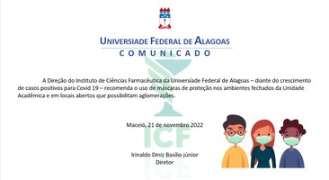 ICF/UFAL emite comunicado recomendando o uso de máscara