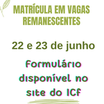 Matrícula em Vagas Remanescentes 2023.1